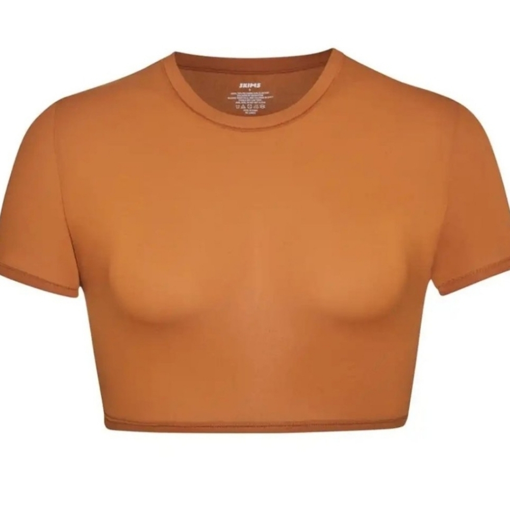 SKIMS Fits Everybody Super Cropped T-Shirt COPPER  XL, 2X